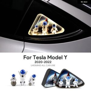 テスラ リアウィンドウ トライアングルトリム ライト モデル Y 2020-24 トライアングル装飾ランプ アクセサリー カスタムパーツ アクセサ - blue
