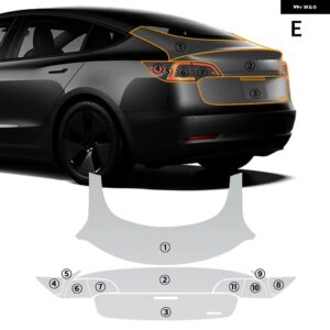 テスラ TPU 傷つきにくいペイントフィルムクリアブラジャー PPF モデル 3 MODEL3 2018-23 アクセサリー カスタムパーツ アク - Trunk Model 3 20-23