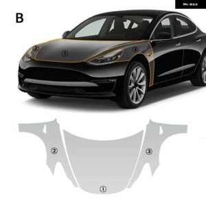 テスラ TPU 傷つきにくいペイントフィルムクリアブラジャー PPF モデル 3 MODEL3 2018-23 アクセサリー カスタムパーツ アク - Hood Model 3 20-23