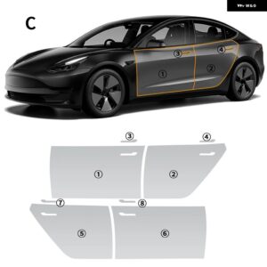 テスラ TPU 傷つきにくいペイントフィルムクリアブラジャー PPF モデル 3 MODEL3 2018-23 アクセサリー カスタムパーツ アク - Door Model 3 20-23