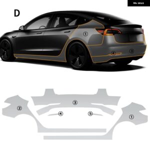 テスラ TPU 傷つきにくいペイントフィルムクリアブラジャー PPF モデル 3 MODEL3 2018-23 アクセサリー カスタムパーツ アク - Rear Model 3 20-23