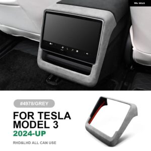 テスラ イタリアトップスエード モデル 3 ハイランド 2024 以降リアスクリーンフレームカバー アンチスクラッチトリム インテリア カーアク - Model 3 Highland E