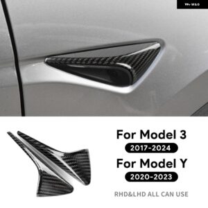 テスラ リアルハードカーボンサイドカメラトリム カバー モデル 3 モデル Y 2017-2022 2023 ハイランド 2024 カーインテリア