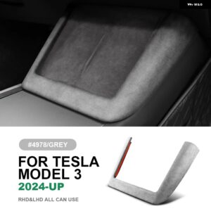 テスラ イタリアトップスエード モデル 3 ハイランド 2024-UP 中央制御ワイヤレス充電フレームカバー トリム カーアクセサリー カスタムパ - Model 3 Highland E