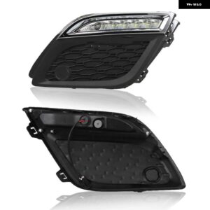 ボルボ 車 LED DRL デイタイム ランニングライト XC60 2011 2012 2013 フロントバンパー フォグランプ FOGLIGHT 調光スタイルリレー カスタ - with　chrome, white