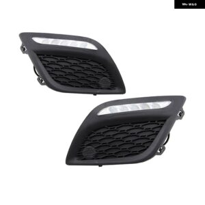 ボルボ 車 LED DRL デイタイム ランニングライト XC60 2011 2012 2013 フロントバンパー フォグランプ FOGLIGHT 調光スタイルリレー カスタ - no　chrome, white