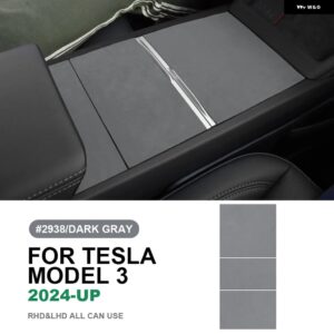 テスラ イタリアトップスエードセンターコンソール 収納 ボックスパネル ステッカー モデル 3 ハイランド 2024-アップインテリア アクセサリ - Model 3 Highland F