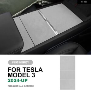 テスラ イタリアトップスエードセンターコンソール 収納 ボックスパネル ステッカー モデル 3 ハイランド 2024-アップインテリア アクセサリ - Model 3 Highland E