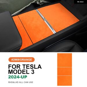 テスラ イタリアトップスエードセンターコンソール 収納 ボックスパネル ステッカー モデル 3 ハイランド 2024-アップインテリア アクセサリ - Model 3 Highland C