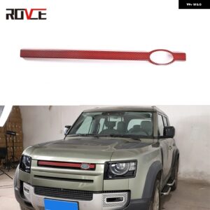 ランドローバー ABS フロントグリル 装飾トリム ステッカー ディフェンダー 90 110 2020-2023 自動車アクセサリー カスタムパーツ アクセサ - ABS carbon red