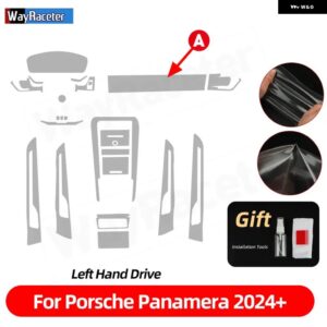 ポルシェ 自己修復アンチスクラッチトップ TPU ビニールセンターギアインテリア ペイントフィルム パナメーラ 2024 2025 アクセサリー カ - LHD the set A