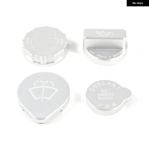スバル WRX 2021-23 アルミ/レッドエンジン ルームオイルキャップ フルードリザーバーウォータータンクカバー カーアクセサリー カスタ - Silver