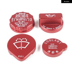 スバル WRX 2021-23 アルミ/レッドエンジン ルームオイルキャップ フルードリザーバーウォータータンクカバー カーアクセサリー カスタ - red