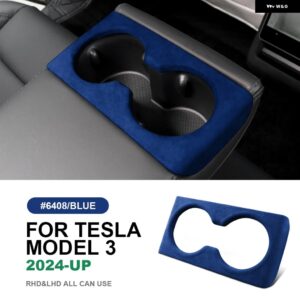 テスラ イタリアトップスエードリアウォーターカップホルダートリム カバー モデル 3 ハイランド 2024-アップインテリア カーアクセサリー - Model 3 Highland D