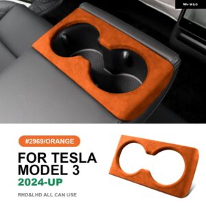 テスラ イタリアトップスエードリアウォーターカップホルダートリム カバー モデル 3 ハイランド 2024-アップインテリア カーアクセサリー - Model 3 Highland C