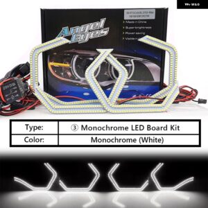 スバル 4個 LED エンジェルアイキット M4 スタイル DRL ハローリング インプレッサ WRX STI セアトレオン 2 アルテア VW - White LED Board Kit