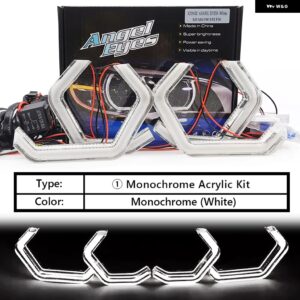 スバル 4個 LED エンジェルアイキット M4 スタイル DRL ハローリング インプレッサ WRX STI セアトレオン 2 アルテア VW - White Crystal Kit