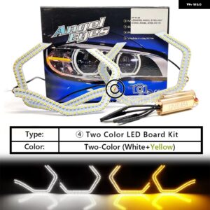 スバル 4個 LED エンジェルアイキット M4 スタイル DRL ハローリング インプレッサ WRX STI セアトレオン 2 アルテア VW - W Y LED Board Kit