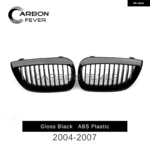 BMW ABS グロスマットブラックフロントキドニーライングリル スポーツグリル 交換 1シリーズ E81 E87 2004-2013 PRE-LCI カーアクセサリー - Gloss Black pre-lci