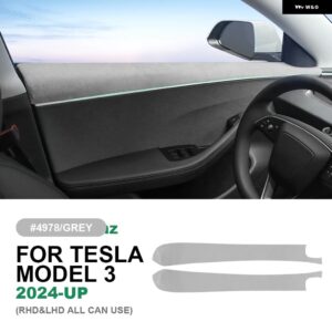テスラ イタリアトップスエードフロントリアドアトリム ステッカー モデル 3 ハイランド 2024 アンチスクラッチカーインテリア アクセサリー