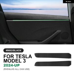 テスラ イタリアトップスエードフロントリアドアトリム ステッカー モデル 3 ハイランド 2024 アンチスクラッチカーインテリア アクセサリー