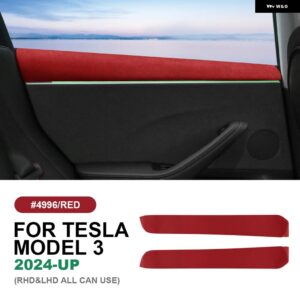 テスラ イタリアトップスエードフロントリアドアトリム ステッカー モデル 3 ハイランド 2024 アンチスクラッチカーインテリア アクセサリー