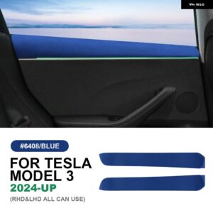 テスラ イタリアトップスエードフロントリアドアトリム ステッカー モデル 3 ハイランド 2024 アンチスクラッチカーインテリア アクセサリー