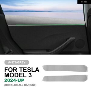 テスラ イタリアトップスエードフロントリアドアトリム ステッカー モデル 3 ハイランド 2024 アンチスクラッチカーインテリア アクセサリー