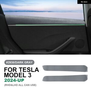 テスラ イタリアトップスエードフロントリアドアトリム ステッカー モデル 3 ハイランド 2024 アンチスクラッチカーインテリア アクセサリー