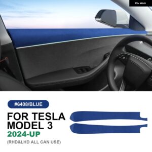 テスラ イタリアトップスエードフロントリアドアトリム ステッカー モデル 3 ハイランド 2024 アンチスクラッチカーインテリア アクセサリー