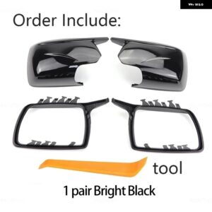 BMW X3 X 3 E83 2003-2010 カーボン ブライト ブラック バックミラー キャップ ウイングサイドミラー カバー ツール付き カスタムパーツ ア - 1 pair black