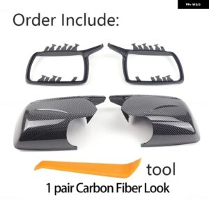BMW X3 X 3 E83 2003-2010 カーボン ブライト ブラック バックミラー キャップ ウイングサイドミラー カバー ツール付き カスタムパーツ ア - 1 pair Carbon look