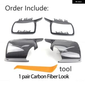 BMW X5 E53 1999-2006 のドア側カーボンバックミラー キャップ ウイングサイドミラー カバー ツール付き カスタムパーツ アクセサリー 交換 - 1 pair Carbon look