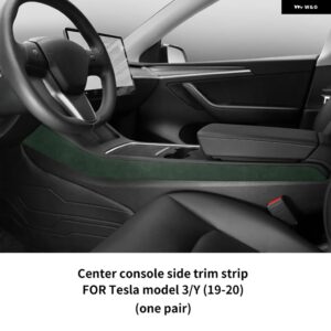 テスラ イタリアスーパースエードカバー モデル 3 モデル Y 2019-2020 カーセンターコンソールサイドトリム ストリップステッカー イン - Model 3 Y 19-20 F