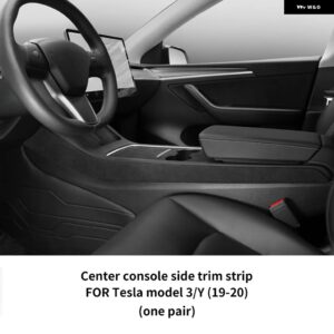 テスラ イタリアスーパースエードカバー モデル 3 モデル Y 2019-2020 カーセンターコンソールサイドトリム ストリップステッカー イン - Model 3 Y 19-20 A