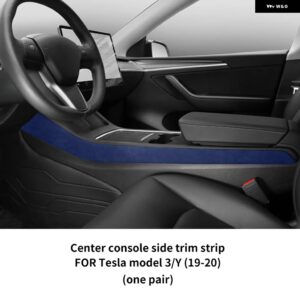 テスラ イタリアスーパースエードカバー モデル 3 モデル Y 2019-2020 カーセンターコンソールサイドトリム ストリップステッカー イン - Model 3 Y 19-20 D