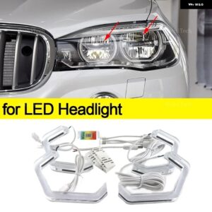 BMW RGB マルチカラーアプリ制御 M4 スタイル LED ヘッドライト エンジェルアイズ 電球リングランプ X5 F15 F85 2014-2018 SDRIVE35I 30D 4 - for LED headlight
