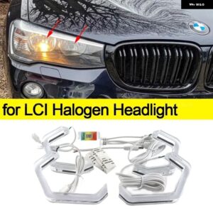 BMW マルチカラー RGB リング M4 スタイルライト LED エンジェルアイズ キット APP 制御付き X4 F26 2014-2018 XDRIVE20I 28I 35I 20D 30D - for halogen headligh