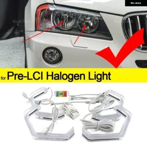 BMW M4 スタイル LED エンジェルアイキットリング RGB 色 APP 制御ヘッドライト ランプ X3 F25 2010-2016 XDRIVE25I 30I 18D 20D 30D 35D - for pre-lci halogen