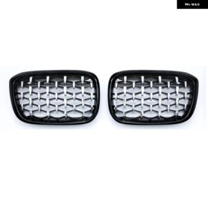 BMW X3 G01 G08 X4 G02 ダイヤモンドフロントバンパー グリル トリム レーシンググリル キドニーグリル グロスブラックアクセサリー 2個 18 - Silver and Black
