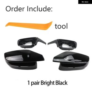 BMW サイドケーストリム M スタイルバックミラー キャップ 3 5 7 8シリーズ G20 G21 G28 320D 330E 330I G30 G38 G11 G12 G15 G16 カスタム - Bright Black