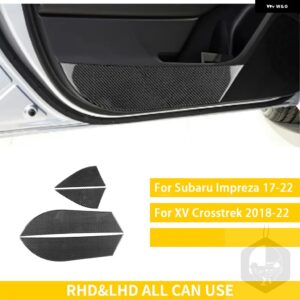 スバル インプレッサ CROSSTREK 2017-20-2022 アクセサリーカーボンインテリア ドア 収納 パネル トリム ステッカー カス - black
