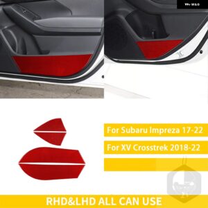 スバル インプレッサ CROSSTREK 2017-20-2022 アクセサリーカーボンインテリア ドア 収納 パネル トリム ステッカー カス - red
