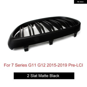 BMW G11 G12 フロントバンパー グリル キドニーグリッドメッシュ 7シリーズセダン 730I 740I 750I 2016 - 2019 PRE-LCI 交換用 ABS グリル - 2 slat matte black