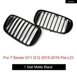 BMW G11 G12 フロントバンパー グリル キドニーグリッドメッシュ 7シリーズセダン 730I 740I 750I 2016 - 2019 PRE-LCI 交換用 ABS グリル - 1 slat matte black