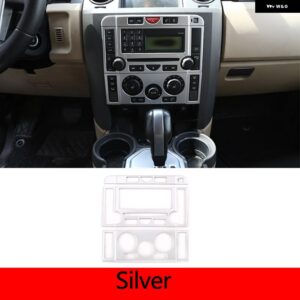 ランドローバー 2004-2009 ディスカバリー 3 LR3 ABS ブラック中央制御モードボタンフレームカバー ステッカー インテリア アクセサリー カ - Silver