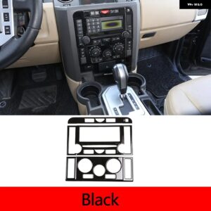 ランドローバー 2004-2009 ディスカバリー 3 LR3 ABS ブラック中央制御モードボタンフレームカバー ステッカー インテリア アクセサリー カ - black