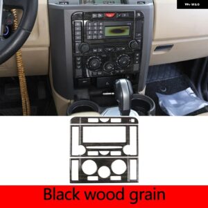 ランドローバー 2004-2009 ディスカバリー 3 LR3 ABS ブラック中央制御モードボタンフレームカバー ステッカー インテリア アクセサリー カ - Black Wood Grain