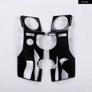 ランドローバー ディスカバリー 4 LR4 2010-2016 ABS ブラックセンターコンソールエアアウトレット装飾カバー ステッカー カーアクセサリー - black