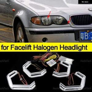 BMW 3シリーズ E46 セダン フェイスリフト 2001-2005 ダイナミック カースタイリングマルチカラーアプリコントロール LED リング M4 スタイ - for LCI halogen